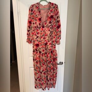 Floral V-Neck Maxi Dress Size Large